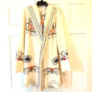 Paparazzi embroidered hooded sweater/long cardigan